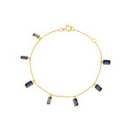 18K Yellow Gold Iolite Bracelet // 7"