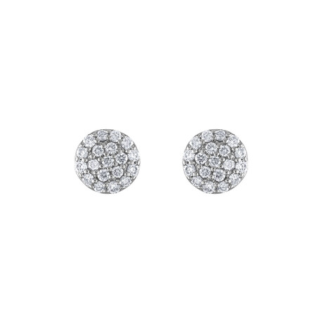 18K White Gold Diamond Cluster Earrings I