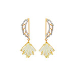 14K Yellow Gold Lemon Topaz + Diamond Wing Earrings