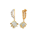 14K Yellow Gold Green Amethyst + Diamond Wing Earrings // Pre-Owned