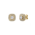 Tresorra // 18K Yellow Gold Diamond Earrings II // New