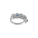 18K White Gold Diamond + Sapphire Ring // Ring Size: 6.5 // New