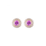 18K Rose Gold Pink Sapphire Earrings // New