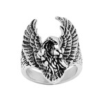 Anthony Jacobs // Stainless Steel Eagle Ring // Metallic (Size 9)