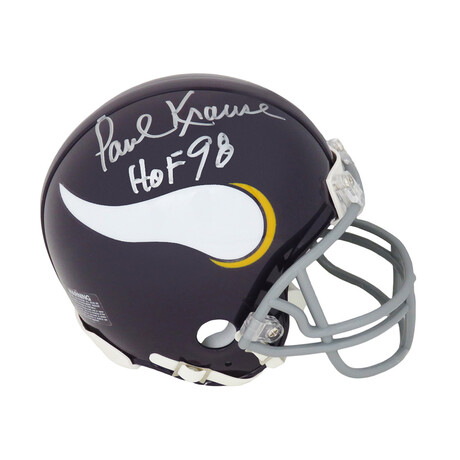 Paul Krause // Minnesota Vikings // Signed T/B Riddell Mini Helmet // w/ "HOF'98" Inscription