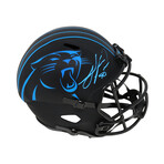 Julius Peppers // Signed Carolina Panthers // Eclipse Black Matte Riddell // Full Size Speed Replica Helmet