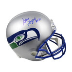 Steve Largent // Seattle Seahawks // Signed Throwback Riddell Full Size Replica Helmet // w/ "HOF'95" Inscription
