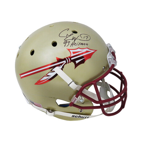 Charlie Ward // Florida State Seminoles Schutt // Signed Full Size Replica Helmet // w/ "93 Heisman" Inscription