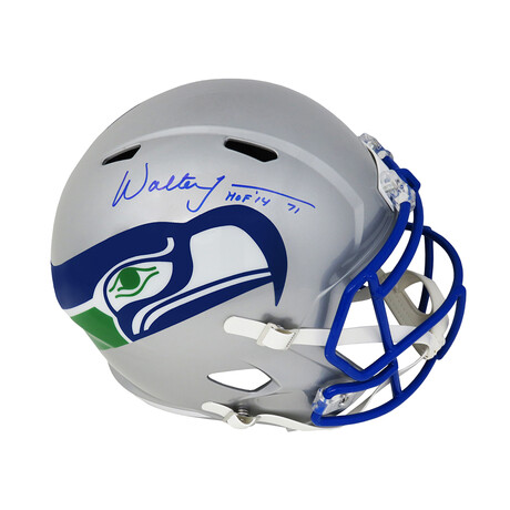 Walter Jones // Seattle Seahawks // Signed Throwback Riddell Full Size Speed Replica Helmet // w/ "HOF'14" Inscription