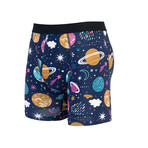 Planets Moisture Wicking Boxer Brief // Blue (L)
