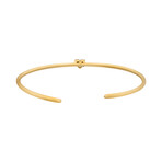 Estate 18k Yellow Gold Heart Shape Diamond Open Bracelet // 16cm // Pre-Owned