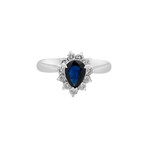 Estate Platinum Sapphire + Diamond Ring II // Ring Size: 6 // Pre-Owned