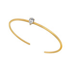 18k Yellow Gold Pear Shape Diamond Open Bracelet // 6.3" // Pre-Owned