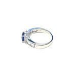 Estate Platinum Sapphire + Diamond Ring // Ring Size: 5 // Pre-Owned