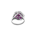 Estate Platinum Diamond + Rubies Ring // Ring Size: 7 // Pre-Owned