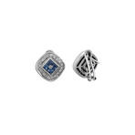 Estate 14K White Gold Diamond + Sapphire Earrings // Pre-Owned
