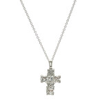 Estate Platinum Cross Diamond Necklace // 17" // Pre-Owned