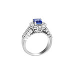 Estate Platinum Diamond + Tanzanite Ring // Ring Size: 6.5 // Pre-Owned