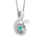 Estate Platinum Diamond + Emerald Necklace // 18" // Pre-Owned