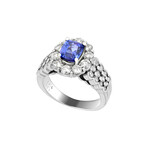 Estate Platinum Diamond + Tanzanite Ring // Ring Size: 6.5 // Pre-Owned