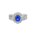 Estate Platinum Diamond + Tanzanite Ring // Ring Size: 6.5 // Pre-Owned