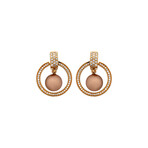 18k Yellow Gold Diamond + Chocolate Pearl Earrings // Pre-Owned