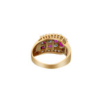 18k Yellow Gold Diamond + Ruby Ring // Ring Size: 6.25 // Pre-Owned