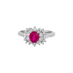 Estate Platinum Diamond + Ruby Ring // Ring Size: 6.25 // Pre-Owned