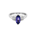 Estate Platinum Diamond Tanzanite Ring // Ring Size: 6 // Pre-Owned