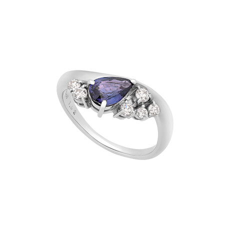Estate Platinum No Heat Color Changing Sapphire + Diamond Ring // Ring Size: 7.75 // Pre-Owned