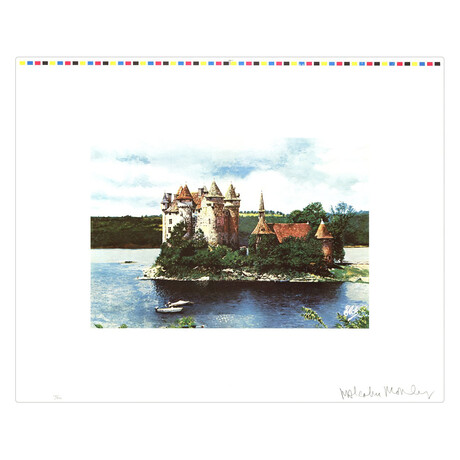 Malcolm Morley // Rhine Chateau // 1972 Offset Lithograph // Signed