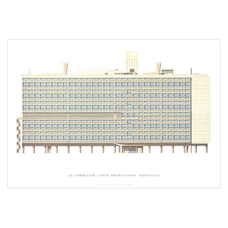 Le Corbusier // Unite d'Habitation, Marseille // Offset Lithograph