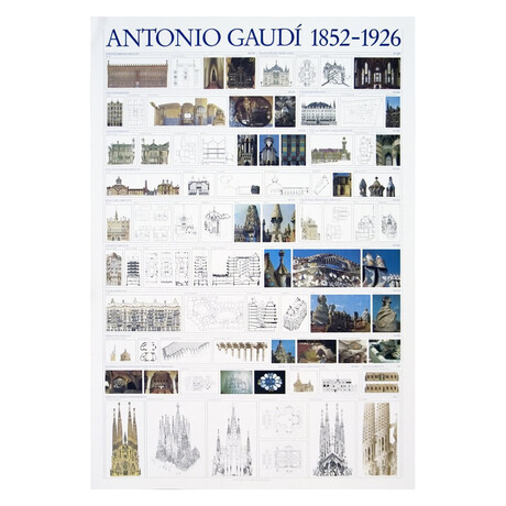Antoni Gaudi // Collage 1852-1926 // Offset Lithograph