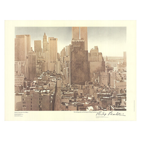 Philip Pearlstein // View Over SoHo, Lower Manhattan // 1979 Offset Lithograph