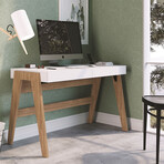 Summer Office Desk // White + Light Oak