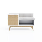 Blythe Sectional Bench // White + Natural