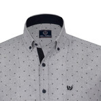 Bruce Button Down Shirt // White + Gray (3XL)