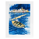 Sailboat In The Port Of Cadaques // Amadeu Casals // 1970 Lithograph // Signed