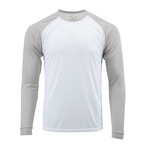 Perform Basics Dri-Tech Raglan Contrast Long Sleeve T-Shirt // Gray (S)