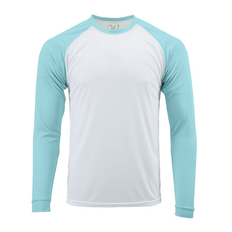 Perform Basics Dri-Tech Raglan Contrast Long Sleeve T-Shirt // Aqua (S)