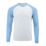 Perform Basics Dri-Tech Raglan Contrast Long Sleeve T-Shirt // Light Blue (S)