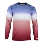 Perform Basics Dri-Tech Tri-Color Long Sleeve T-Shirt // Red + White + Blue (XL)