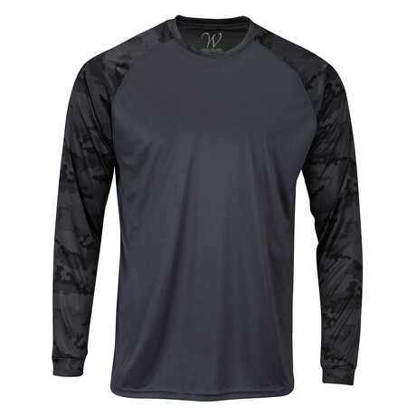 Perform Basics Dri-Tech Raglan Contrast Camo Long Sleeve T-Shirt // Black (S)
