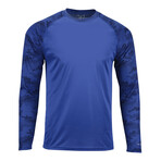 Perform Basics Dri-Tech Raglan Contrast Camo Long Sleeve T-Shirt // Royal Blue (S)