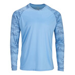 Perform Basics Dri-Tech Raglan Contrast Camo Long Sleeve T-Shirt // Light Blue (2XL)