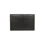 Bryant Park // Genuine Matte Alligator 5 Pocket Curved Card Case (Black)