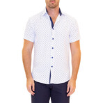 Dotted Short Sleeve Button Up Shirt // White (M)
