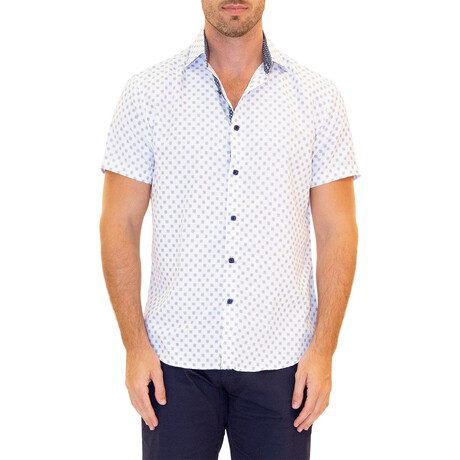 Square Short Sleeve Button Up Shirt // White (2XL) - BC Collection ...