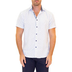 Square Short Sleeve Button Up Shirt // White (L)