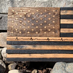 Bourbon Barrel American Flag Décor // AMERICA ONE HEARTBEAT The Lieutenant